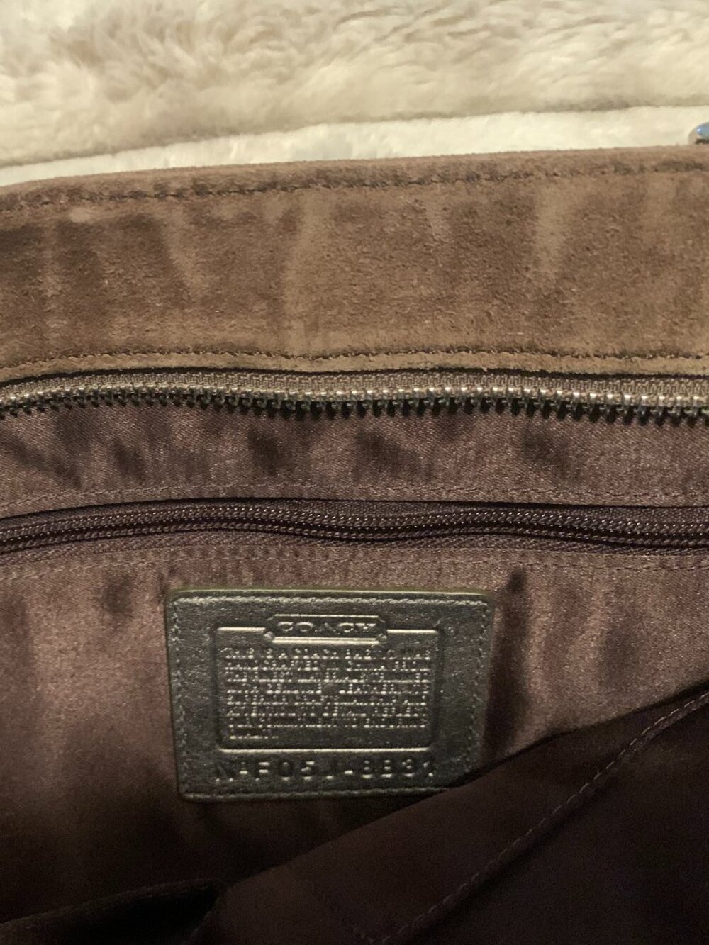 Light Brown Suede Coach Bag - Picture 4 of 5